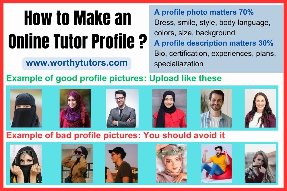 Best profile photo for tutor profile