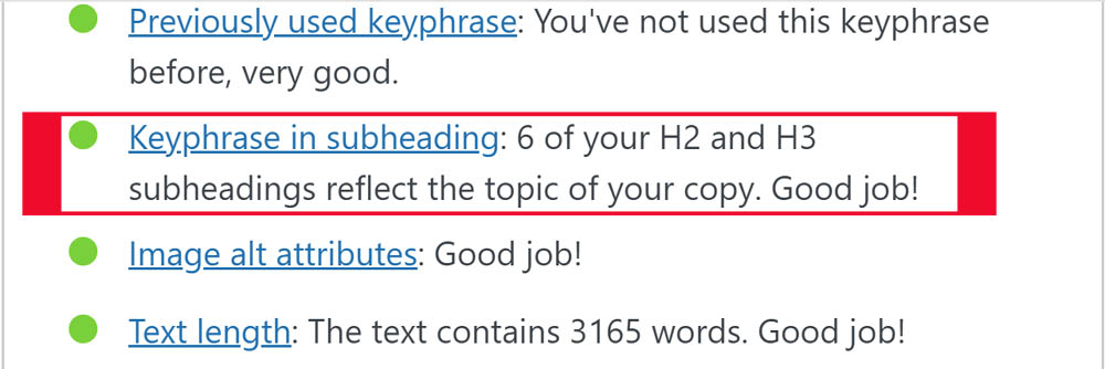 Role of headings in SEO