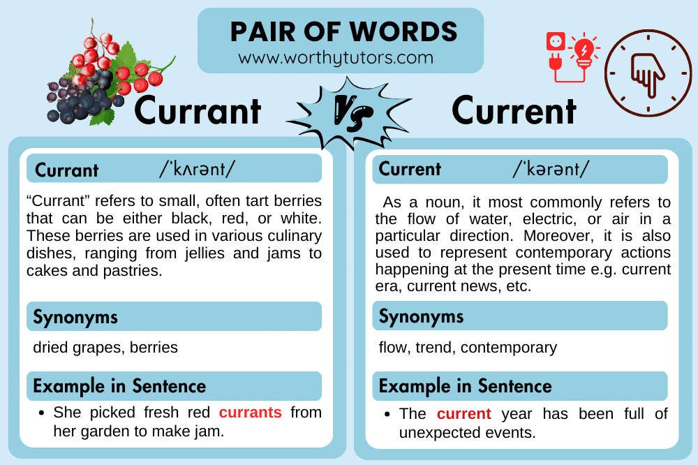 Current vs. Currant: Understanding the Key Difference